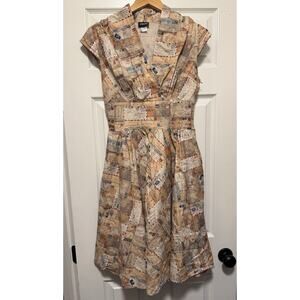 Womens Vintage Air Mail Retrolicious A-Line Cotton Dress Size Medium